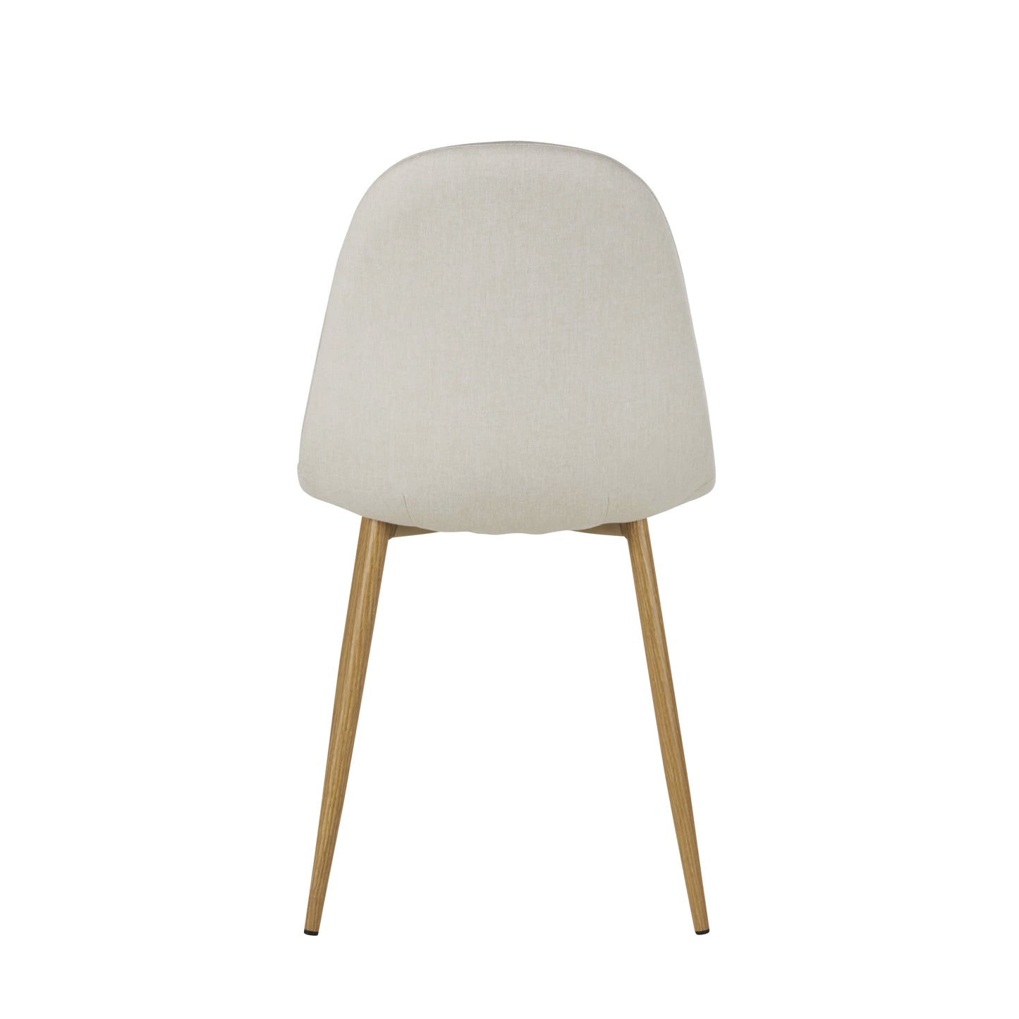 Clyde - Chaise en tissu recyclé beige et pieds en acier imitation chêne