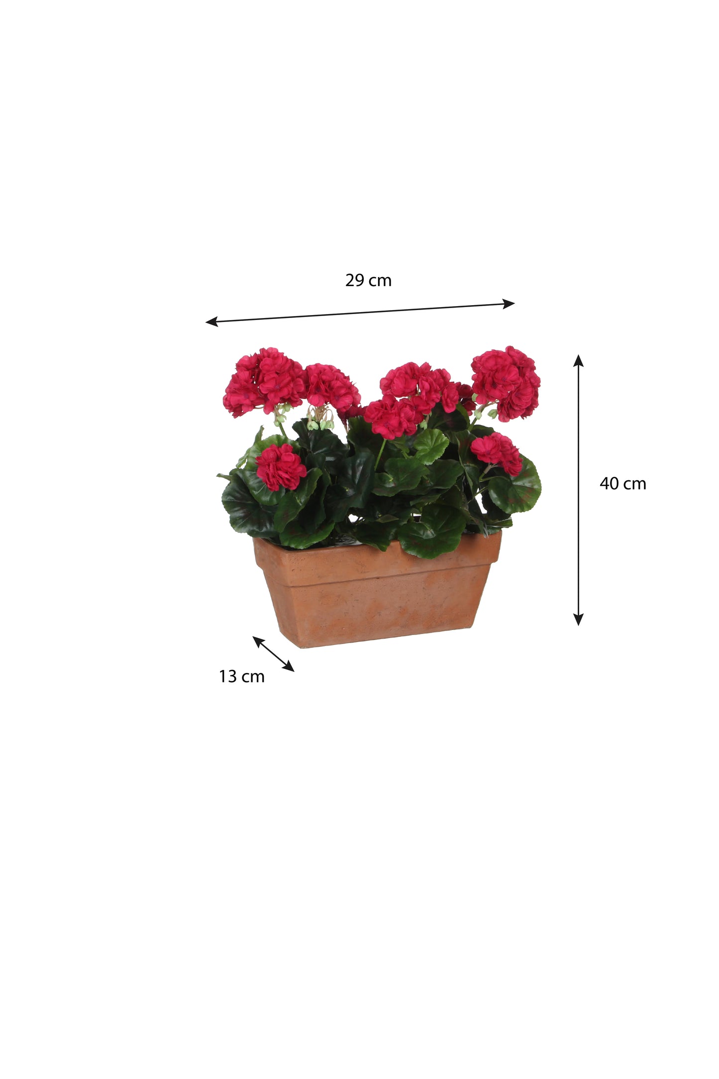 Geranium - Géranium plante artificielle rose foncé en pot H40