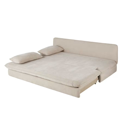 Clio - Canapé convertible 2/3 places en tissu recyclé beige