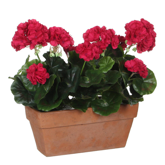 Geranium - Géranium plante artificielle rose foncé en pot H40